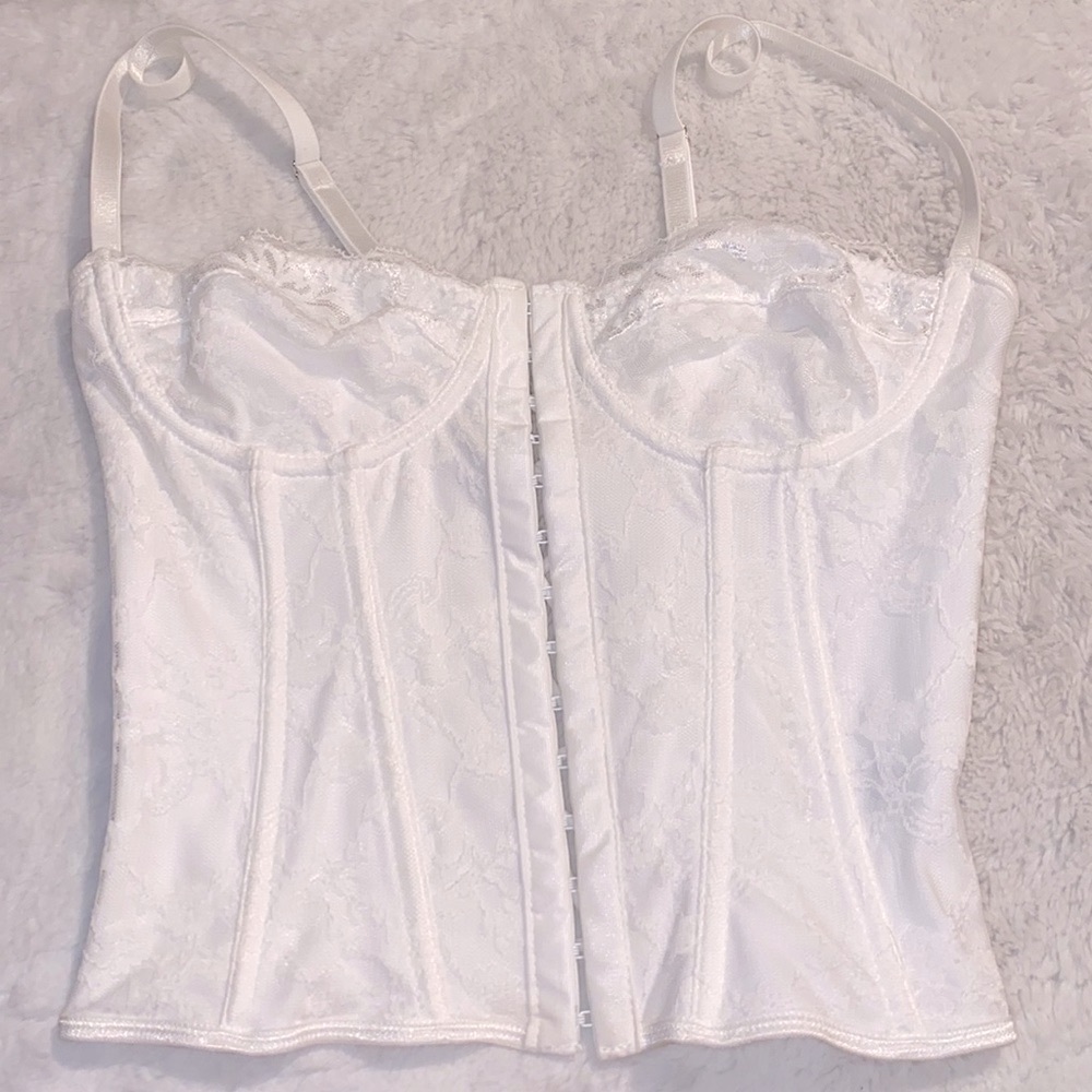 white lace corset